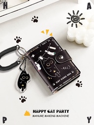 High-end HAPPY original cat-showing card holder creative card holder student meal card campus card bank card identity document bag