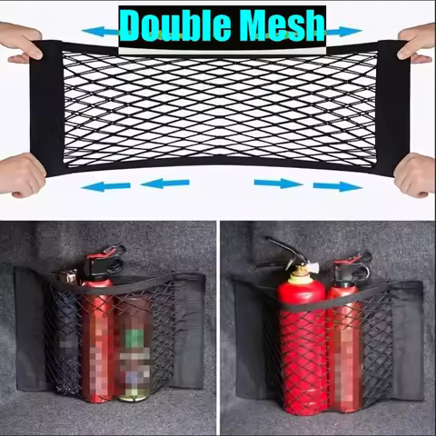 Universal Car Storage Bag Double Mesh Trunk Storage Net Car Built-in Storage Bag