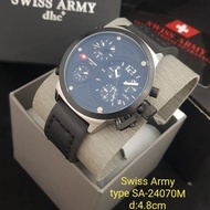 Jam Tangan Pria SWISS ARMY Chronograph Triple Time SA 24070 M Original