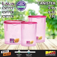 LAVA AIRTIGHT Food Canister Container BPA FREE Cylinder 5.9L , 9.5L & 13L/Bekas Makanan Silinder LAV