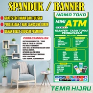 BANNER-SPANDUK KONTER PULSA/mini ATM BENTUK BERDIRI