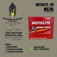 NS70 NS70L Motolite MF Bateri Kereta Car Battery for Honda, Hyundai, Toyota, Ford (Trade in Option Available)