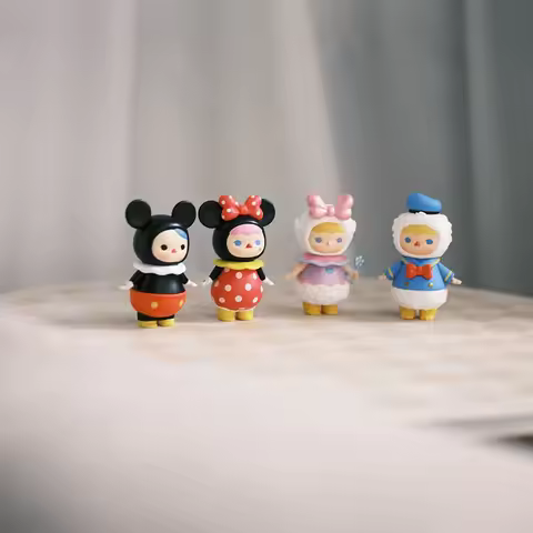 POP MART PUCKY Mickey Family Series Blind Box Mystery Box Toys Kawaii Ornaments Figurines Home Decor