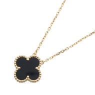 [Pre-owned] Van Cleef & Arpels Vintage Alhambra Onyx Necklace, Neck size 38.5/43cm, K18 (Yellow Gold