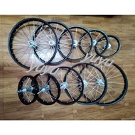 【Ready Stock】♞☞□Size 12,14,16,18,20  rim set for BMX KIDS FOLDING bike  double thread rear hub steel
