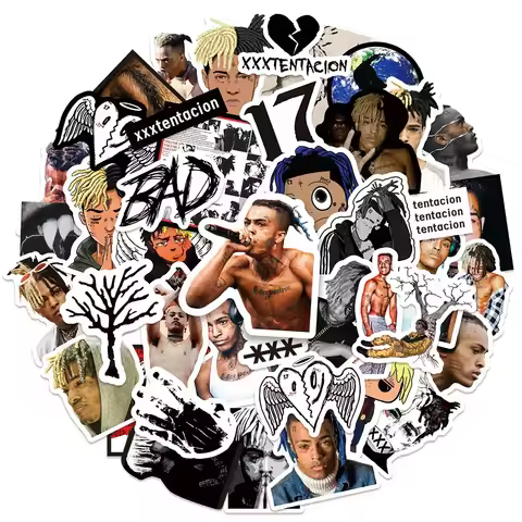 58PCS new KPOP rap hip-hop rock singer xxxtentacion luggage backpack phone funny graffiti stickers h