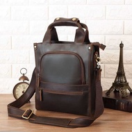 LATEST model of men's sling bag, genuine crazy hourse cow leather