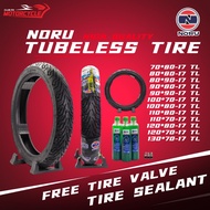 NORU TUBELESS TIRE 17 FOR MOTORCYCLE TUBELESS 70/80-17 70/90-17 80/80-17 FREE SEALANT AND PITO