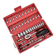 46pcs Chrome Vanadium Socket Set Tool Box Set Ratchet Spanner Wrench Set Rachet Car Repair Tool