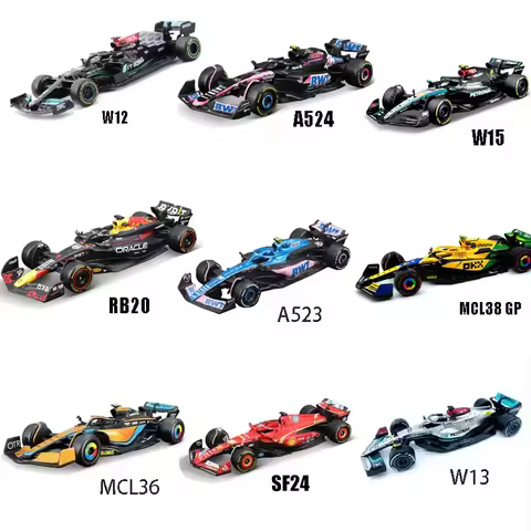 Bburago 1:43 RB21 W16 W15 A523 A524 MCL38 W16 SF24 AMR25F1 Racing Formula Car Static Simulation Diec