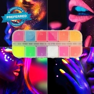 2-in-1 Lasting Fluorescent Matte Palette Neon Shade Pigment Powder Eyeshadow J2m0