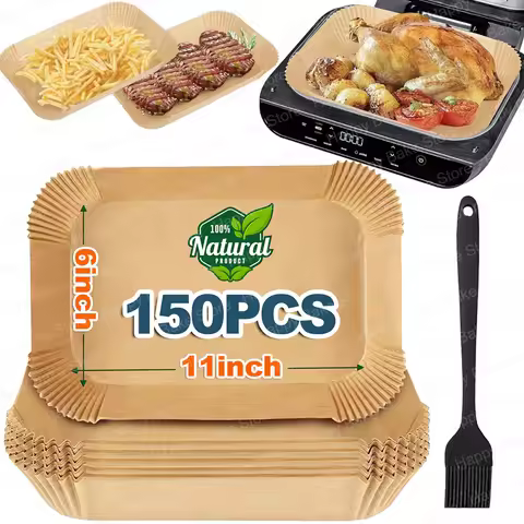 11x6inch Rectangle Disposable Air Fryer Parchment Paper Baking Liners for Ninja FG551/DG551/IG651 Fo