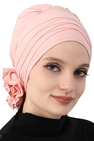 Aisha's Design Instant Turban Head Wrap with Crosswise Style, Pretied Combed Cotton Scarf Hijab for 