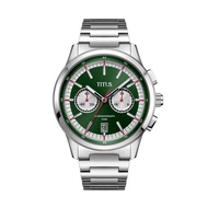 Solvil et Titus Bravo Men Chronograph Quartz in Dark Green Dial and Stainless Steel Watch W06-03236-