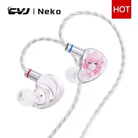CVJ Neko In Ear Earphones a Next-Generation Black Gold Composite Diaphragm 0.78mm 2-pin Connectors D