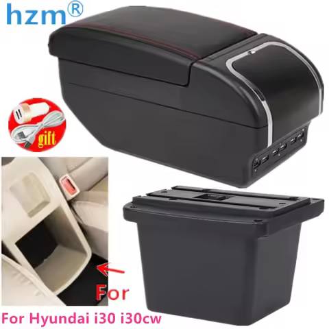 For Hyundai Elantra Touring i30 i30cw Armrest Box 2007-2011 Dual Layer Leather Central Store Content