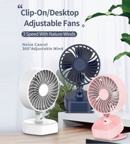 日本 iHoven USB 可充電迷你檯扇 360 度旋轉 3 速可調夾式自然風風扇  ggyckp Japan iHoven USB Rechargeable Mini Desk Fan 360 D