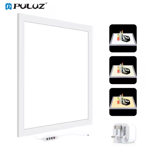 PULUZ 20x20/30x30/ 38x38cm LED Photography Shadowless Bottom Light Lamp Panel Dimmable for 40cm Phot