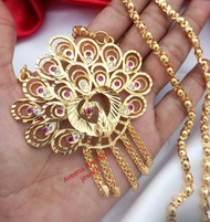 Aveena creation premium Quality Impon Peacock pendent with parupu chain 30inch. Available Ready stoc