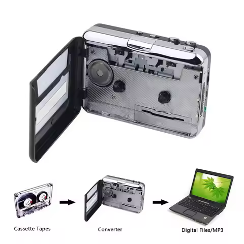 USB Cassette Capture Radio Player Portable USB Cassette Tape to MP3 Converter Capture Audio Music Pl