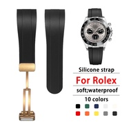 22mm Silicone Watch Strap for Rolex Submariner Water Ghost Replacement Curved End Soft Rubber Watchband Waterproof Suitable for Sports Watch Band