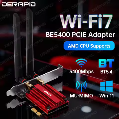 WiFi 7 MT7925 PCIE Network Card Bluetooth 5.4 Wireless Adapter 5400Mbps Tri Band 2.4G 5G 6GHz Wi-Fi7