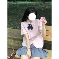 Jk Uniform Preppy Style Suit Short-Sleeved jk Shirt Top Female Youthful Vitality Three-Piece Skirt