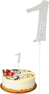 Number 1 Cake Topper Rhinestone, 0-9 Number Rhinestone Cake Topper, Anniversary Cake Decoration, 31/