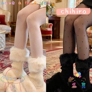 CHIHIRO Fur Boots Cover, Harajuku Knitted Leg Warmers,  Thickened Solid Color Hosiery Autumn and Win