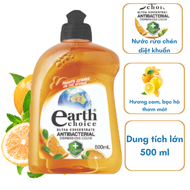 Nước rửa chén đậm đặc kháng khuẩn hữu cơ Earth Choice hương cam 500ml - NK Úc
