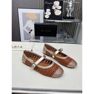 PREMIUM quality Alaia weave Hollow Ballet Shoes Flat Mary Jane Shoes 0572