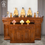 HY&amp; Camphorwood Altar Altar Sets of Cabinets Altar Incense Burner Table Solid Wood Chinese Carved Buddha Cabinet Buddha