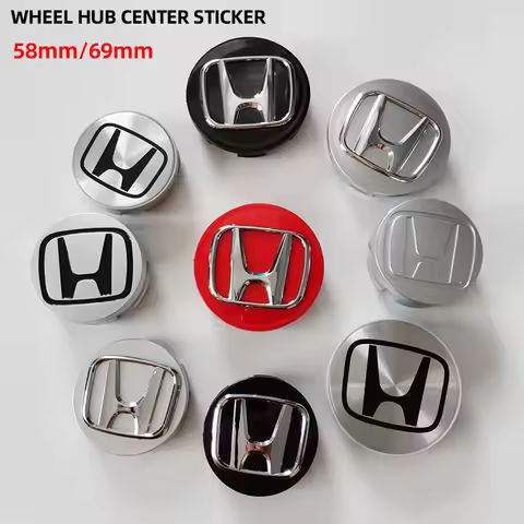 4PCS 58MM/69MM H Car Badge Wheel Center Cover Stickers Hub Caps Decal for Honda Accord Elysion CR-Z 