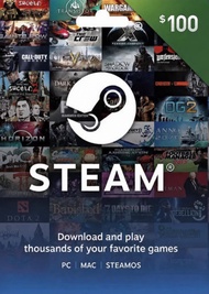บัตร Steam Wallet Gift Card $100 (for US Account)
