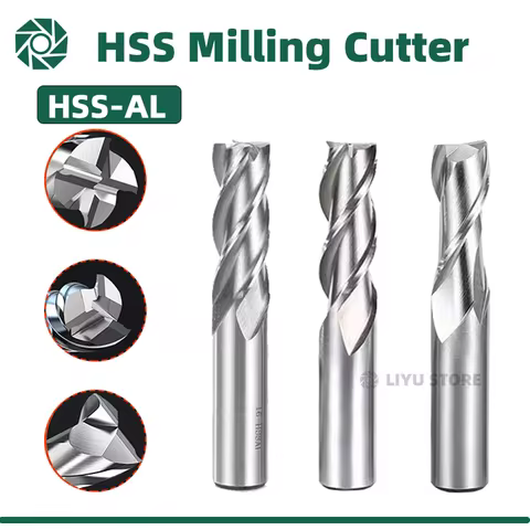 SIQI End Mills High Precision HSS Metal Cutter Co8 Cobalt D1-32mm 2 3 4 Flutes Teeth Aluminum Millin