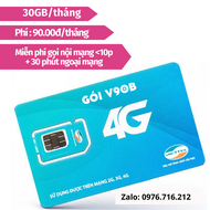 Sim Viettel 4G V90B - V120B - V150B Sim data với miễn phí gọi nội mạng + Số phút ngoại mạng Gian h