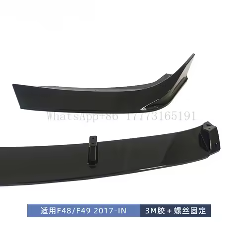 For BMW X1 Front Lip F48 F49 Modified Black Warrior Style Front Spoiler Carbon Texture Front Spoiler