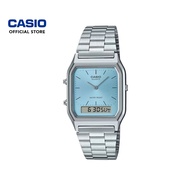 Cas10 Retro AQ-230A-2A1MQY Silver Stainless Steel Strap Women's Business Watch