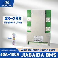 JIABAIDA BMS Lifepo4 4S 12V 3S 8S 16S 17S 20S 24S 28S Li-ion Battery 48V 24V 60A 80A 100A JBD BMS