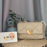 【Awin】19 Beige Quilted Lambskin Leather Flap Bag Gold CC Logo Chain Shoulder Crossbody Bag Luxury Gi