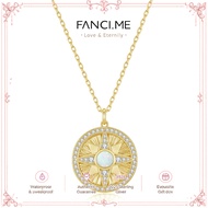 FANCIME "Lumen Star" Opal October Birthstone Sterling Silver Necklace