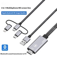 1080P Full HD 3-in-1 Hdmi-compatible Cable Lightning Type-C micro to HDMI Cable Micro USB Adapter Phone to TV Projector