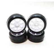 Team Powers - 1/10 Mini Pre-Glue Rubber Tire Set, 7-Spoke wheel (1 Set of 4pcs) - (R)