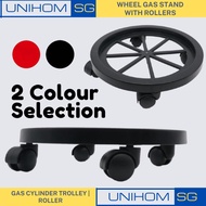 UnihomSG [ReadyStock] 4/5 Wheel Gas Stand | Base With Rollers | Gas Cylinder Trolley With Roller