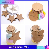 XU HOME 100pcs Fashion Hanging DIY Gift Tag Christmas Kraft Paper Star Heart