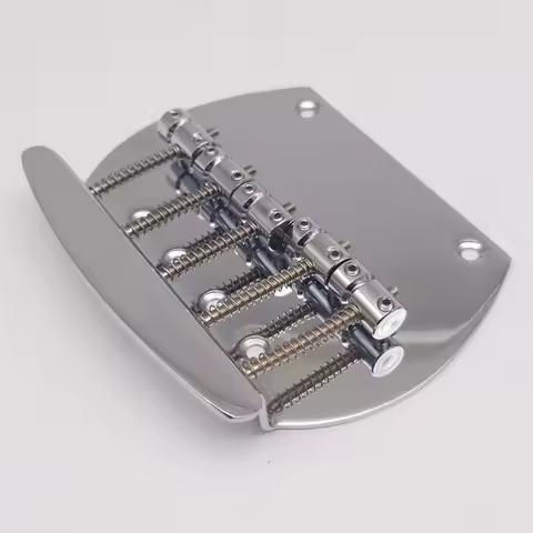 Pro Chrome 16mm Steel 5-String Bass Bridge for MM Style Electric Bass - Replacement Parts, Fits Musi