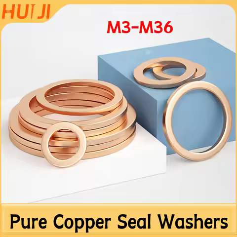 Solid Pure Copper Oil Plugs Washer o-ring Gasket Motorcycle Sump Flat Sealing Spacers M3 M4 M5 M6 M8