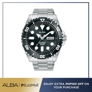 Alba Philippines AL4485X1 Black Dial Silver Stainless Steel Strap Men's Automatic Watch 44mm