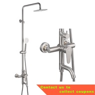 🎈ULA Stainless Steel Shower Faucet Bathroom Mixer Tap Bath Tub Shower Mixer Faucet Rain Shower Head Set Rainfall Shower