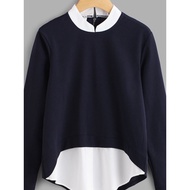Ready Stock Amazon AliExpress Solid Color Long Sleeve Shirt